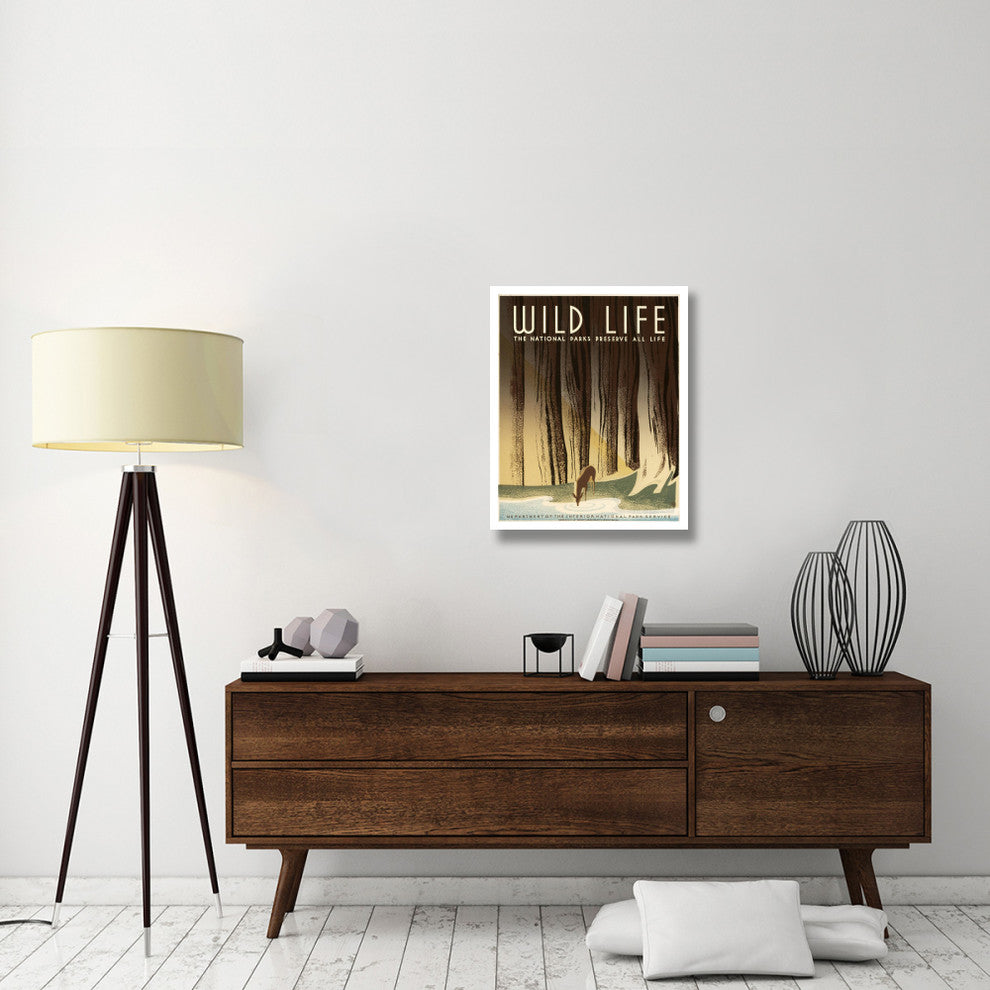 "Wild Life; The National Parks Preserve All Life, 1936-1940" Paper Art, 24"x30"