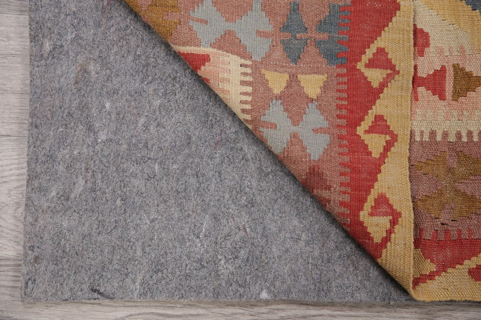 Turkish Flat-Woven Oriental Kilim Pure Wool Traditional Runner Rug, 6'8"X3'2"