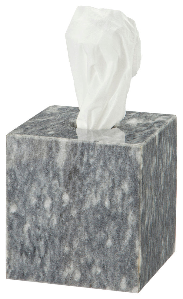 Myrtus Collection Cloud Gray Marble Tissue Box Holder