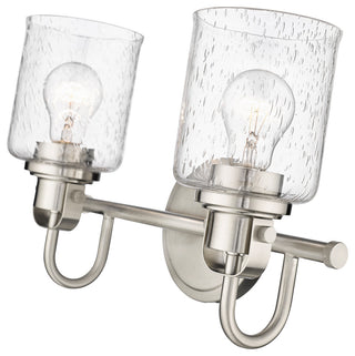 Zlite 340-2V-BN 2-Light Vanity, Clear Seeded