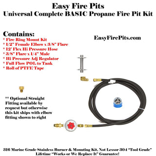 Universal Propane Complete Basic Propane Fire Pit Connection Kit