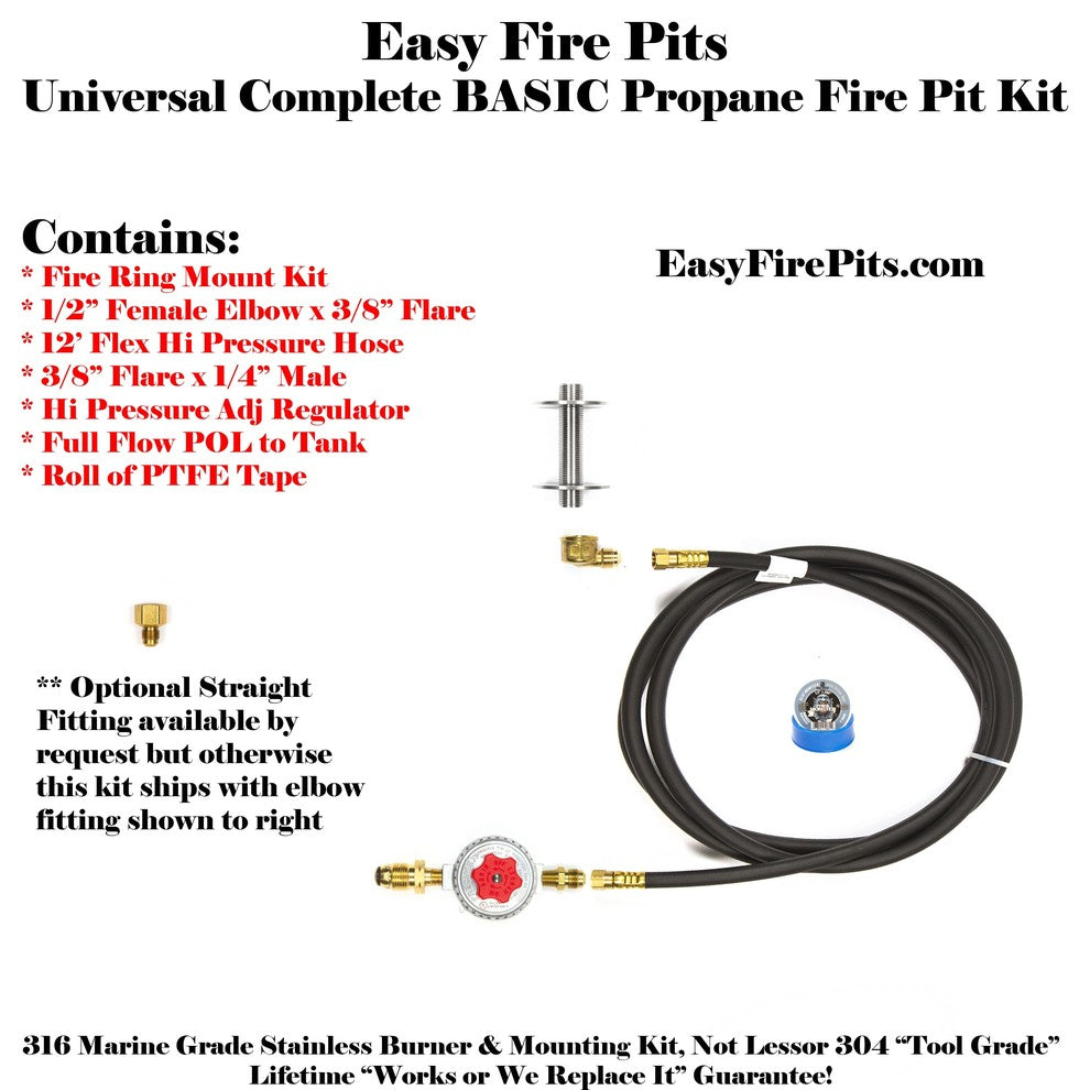 Universal Propane Complete Basic Propane Fire Pit Connection Kit