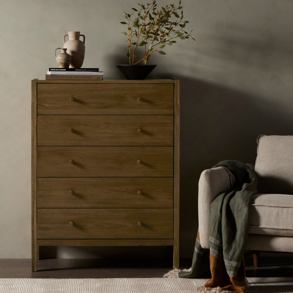 Meadow 5 Drawer Dresser-Tawny Oak