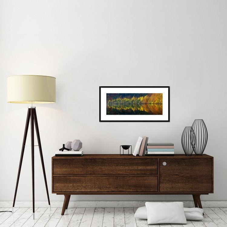 "Autumnal Silence" Framed Digital Print by Burger Jochen, 38x19"