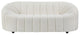 Benzara BM262233 Sofa With Textured Fabric and Vertical Channel Tufting, White