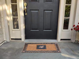 A1HC Rubber and Coir Maple Leaf, Heavy Weight Durable Doormat, 23"X38", Copper