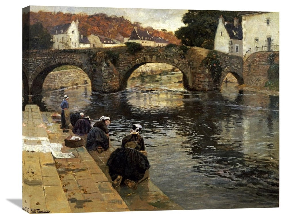 "Washerwomen In The Morning at Quimperle" Artwork, 30" x 24"
