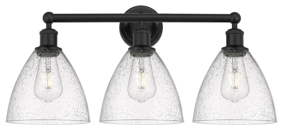 Innovations 616-3W-BK-GBD-754 3 Light Bath Vanity Light, Matte Black