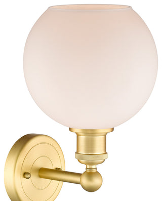 Athens 1-Light 8" Sconce, Satin Gold, Matte White