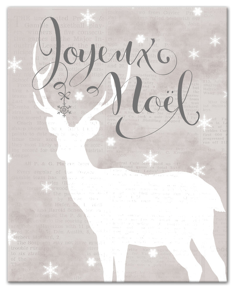 Joyeaux Noel Canvas Wall Art, 16"x20"