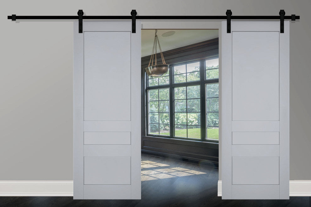 Double Barn Door 60 x 80, Veregio 7411 Grey, 13' Rail