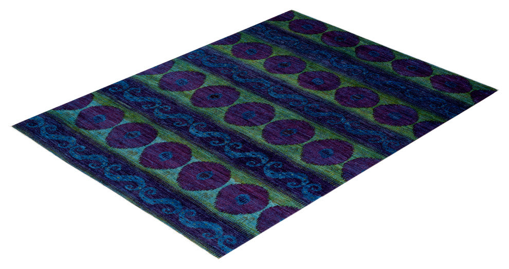 Modern, One-of-a-Kind Hand-Knotted Area Rug Light Blue, 9' 0 x 12' 0