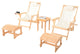 Romantic Collection Canvas Sling Chair with Cup and Wine Holder, Natural Frame B