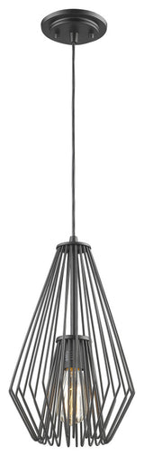 Quintus Collection 1 Light Mini Pendant in Matte Black Finish
