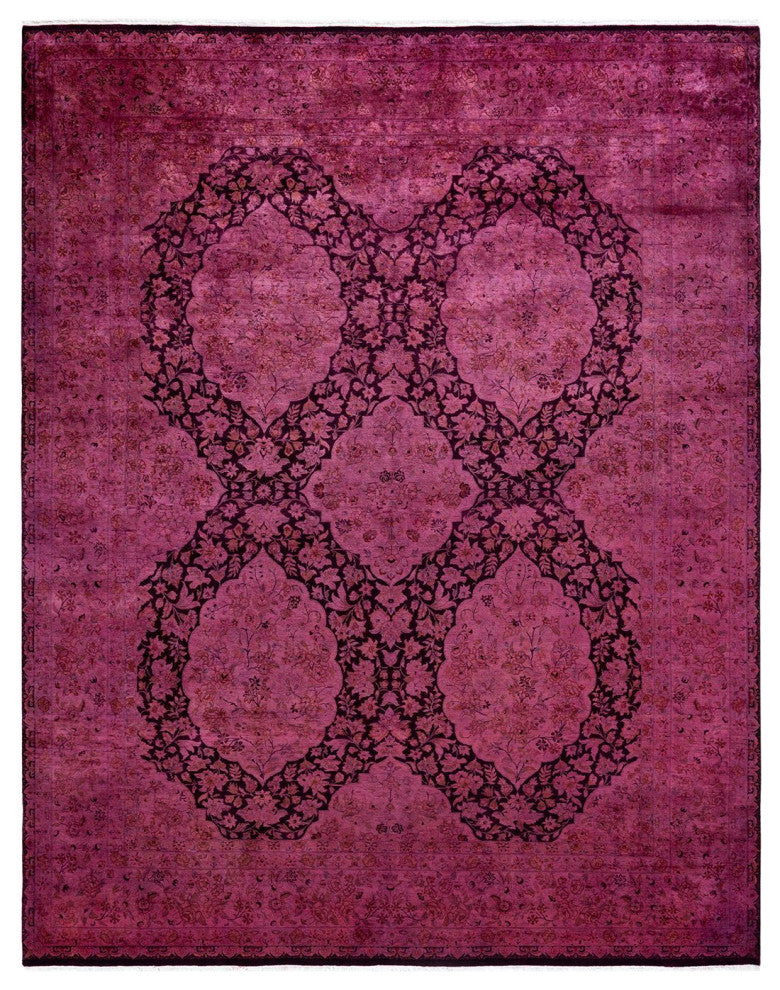 Overdyed, One-of-a-Kind Hand-Knotted Area Rug Pink, 8'2"x10'2"