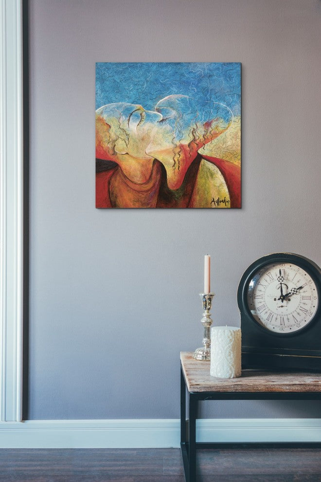 Epic Graffiti "The Kiss" by Samedin Asllani, Giclee Canvas Wall Art, 18"x18"