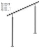 Stainless Steel Handrail Silver Outdoor Stair Railing, 39.4in/100cm