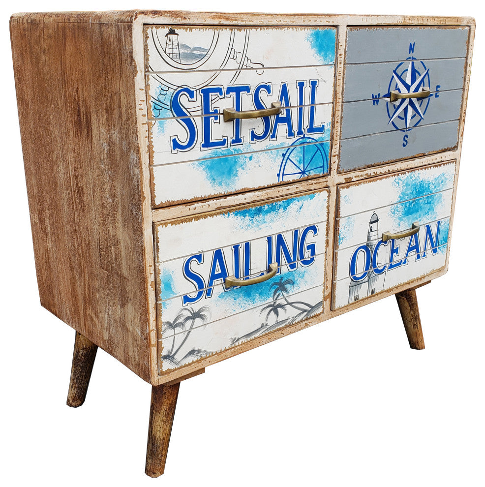 Seaside Mango Wood Chest With 4 Drawers