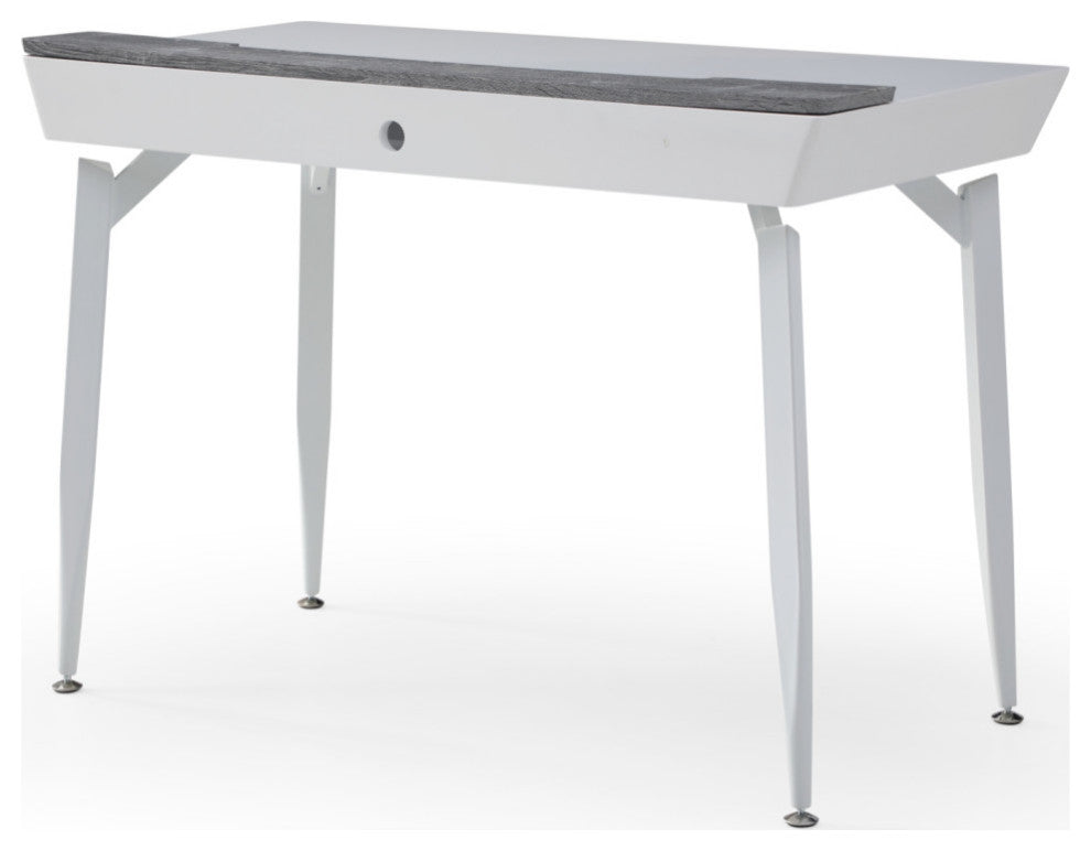 Loft Lyfe Arwen Desk, 3 Storage Drawers, Extra Storage on Top, White/Gray