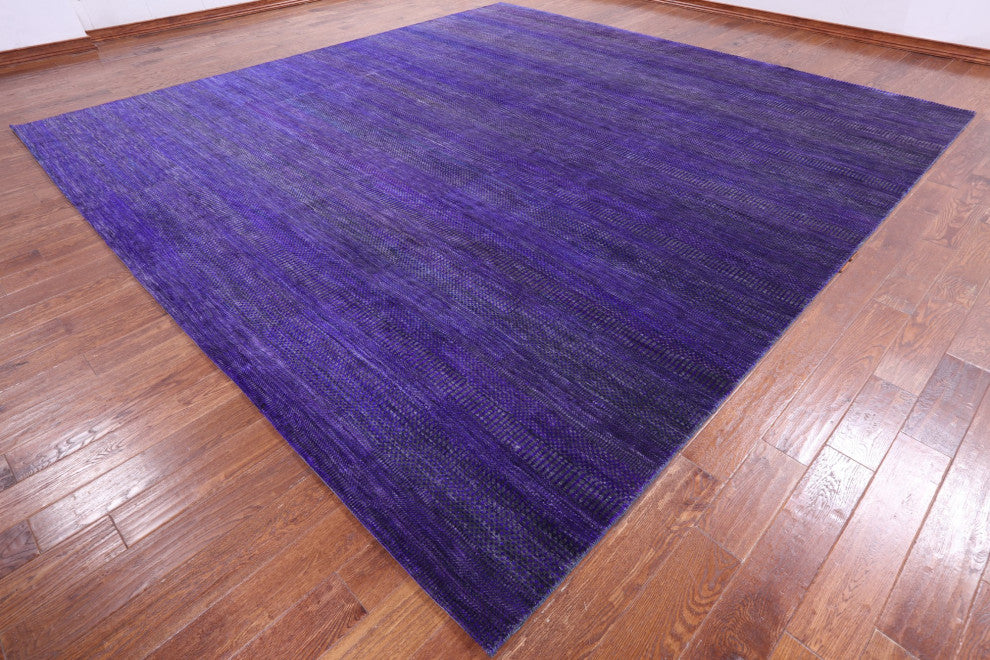 12' Square Handmade Super Savannah Gabbeh Wool and Silk Rug Q8619