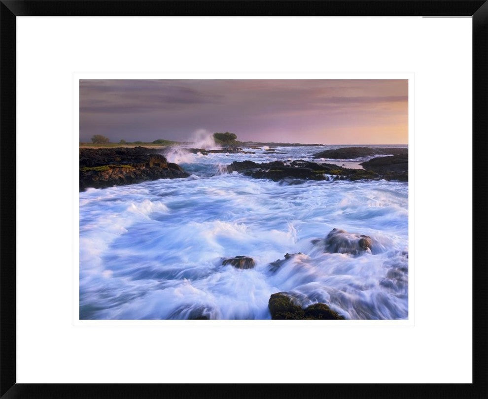 Waves and Surf At Wawaloli Beach The Big Island, Hawaii, 22"x18"