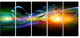 Waves of Music Fractal Design, Abstract Canvas Art Print, 60"x28", 5 Panels