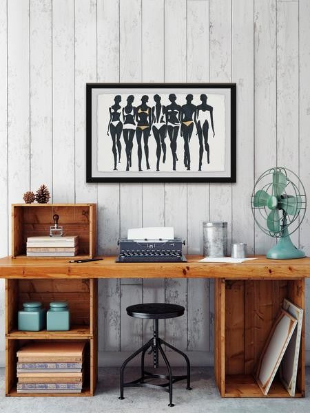 "Bikini Style II" Framed Painting Print, 24"x16"