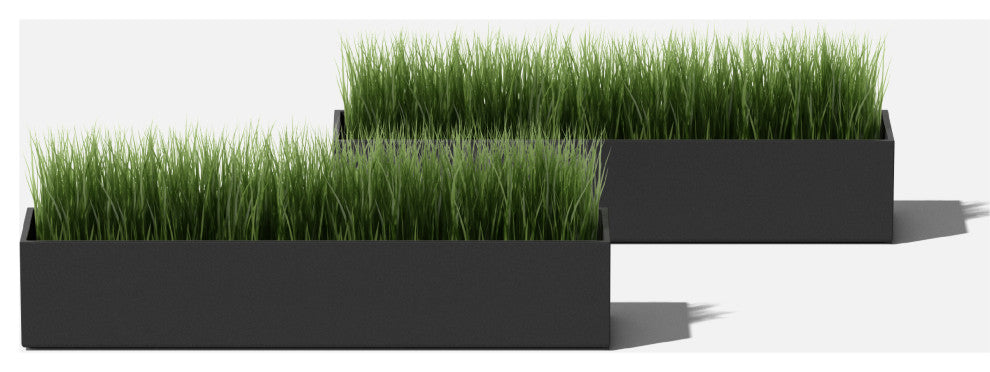 GEO Series Plastic Planter, Black, Short, 2 Pack