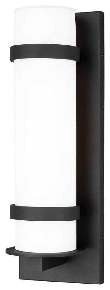 Sea Gull Alban Medium 1-Light Outdoor Barn Light Wall Lantern Black