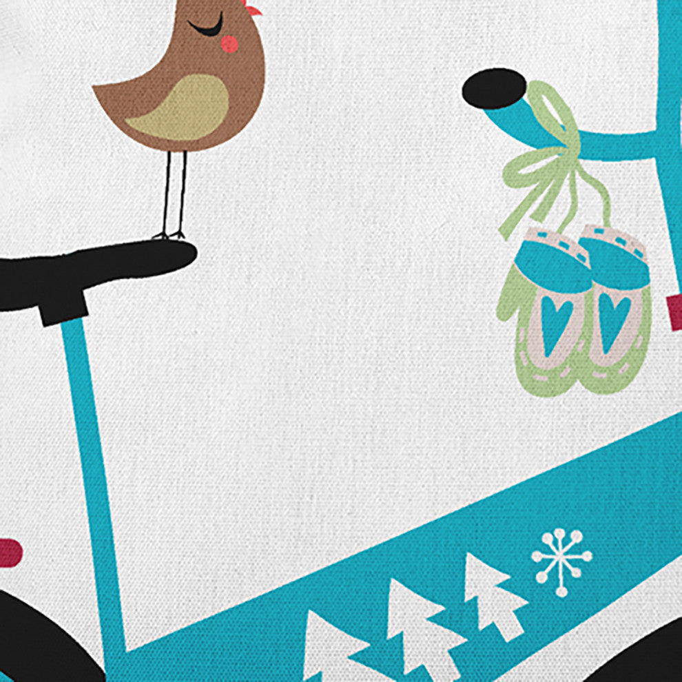 Close Up Bike Accent Pillow, Turquoise, 20"x20"