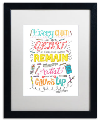 Elizabeth Caldwell 'Every Child Is An Artist' Art, Black Frame, White Mat, 16x20