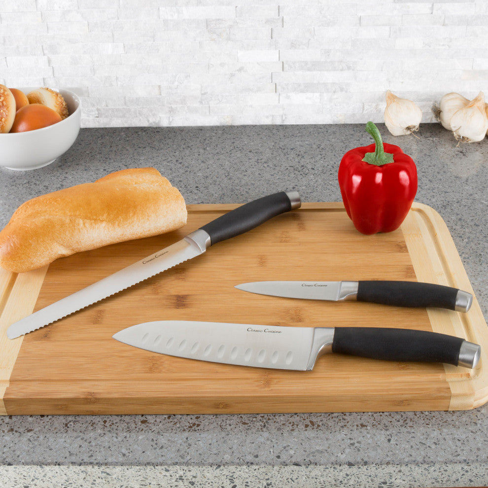 Professional 15-Piece Knife Set With Block Stainless-Steel Cutlery