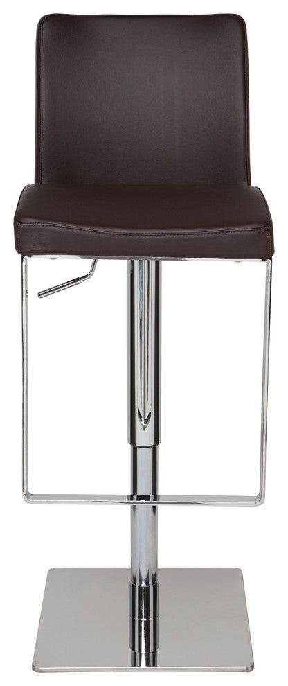 Matteo Leather Adjustable Bar Stool, Brown