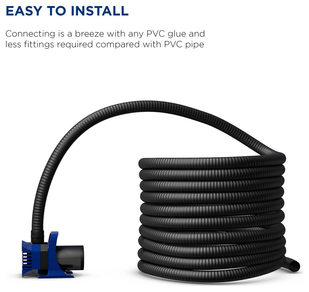 Alpine Black PVC Hose Tube, 0.5"Diameter, 50 Ft Long