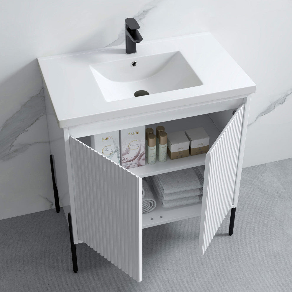 Flutie 30" Bathroom Vanity Kit, White