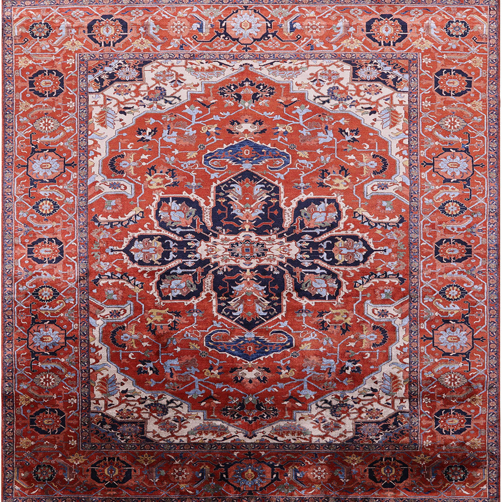 Ahgly Company Indoor Square Mid-Century Modern Area Rugs, 8' Square