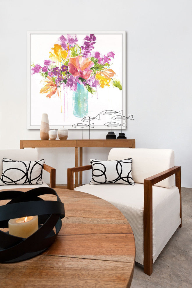 Marmont Hill, "Tropical Blooms" by Julie Joy Framed Painting Print, 18x18