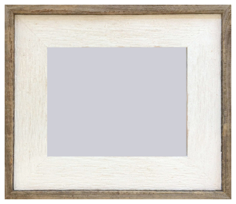 White Barnwood Picture Frame, Lighthouse Whitewash, 6"x6"