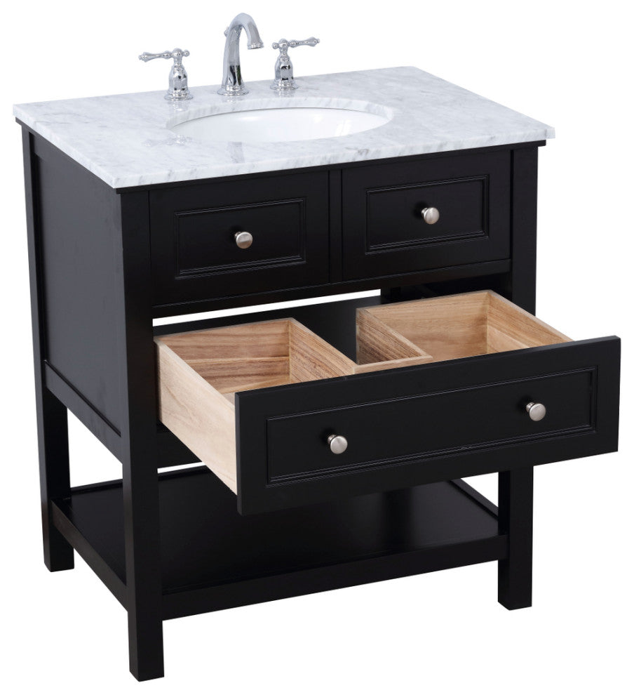 Matilda 30" Single Bathroom Vanity Set, Black