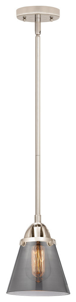 Small Cone Mini Pendant, Polished Nickel, Plated Smoke, Plated Smoke