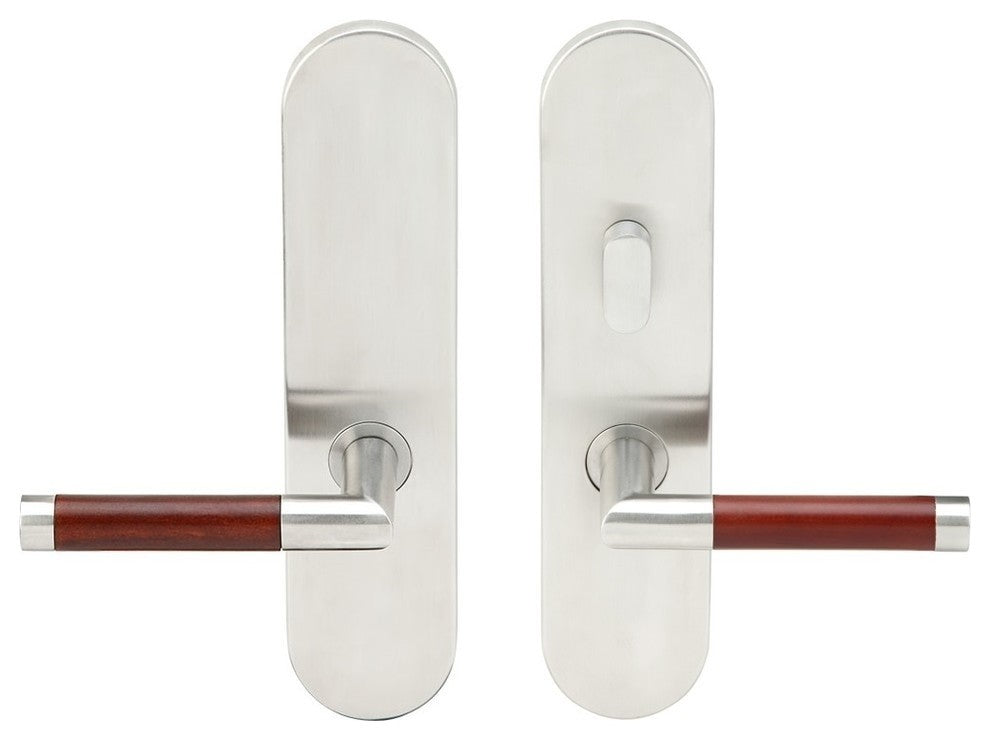 Cabernet Lever, Tubular Passage With Privacy Bolt, LH, Satin Stainless Steel