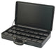 24 Slot Watch Briefcase, Black Carbon Fiber Zippered Travel Storage Case