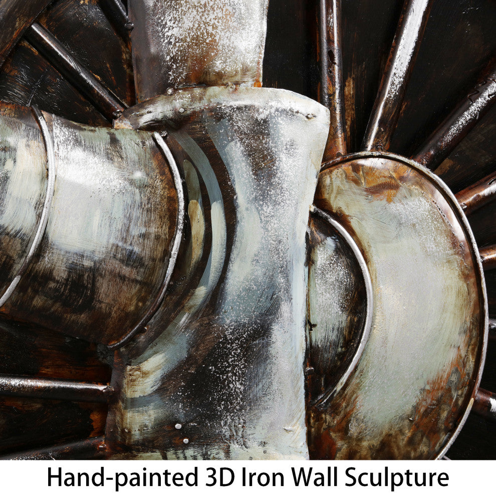 Fly Away Primo Mixed Media Hand Painted Iron Wall Sculpture, 32"x 48"