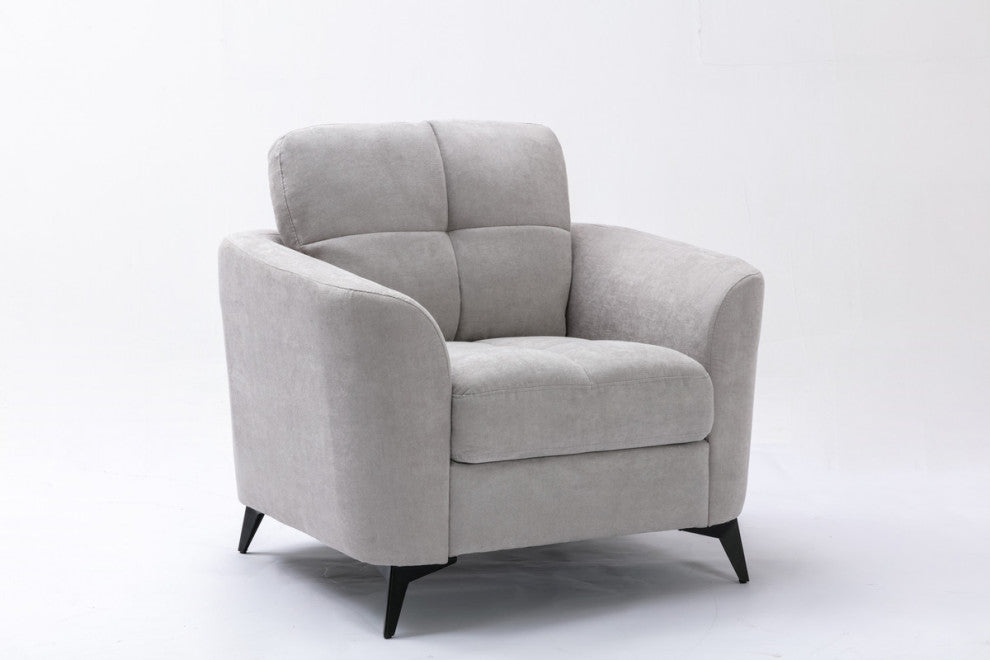 Callie Woven Fabric Chair, Light Gray