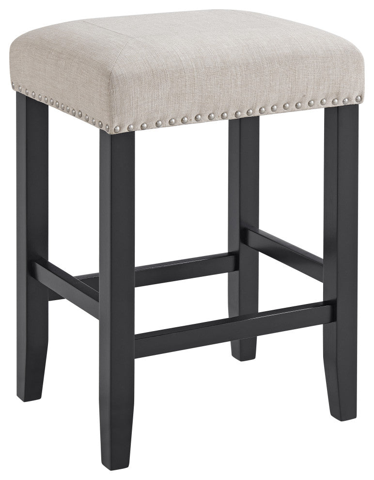 Cordero Oatmeal and Black Bar Stool (Set of 2)