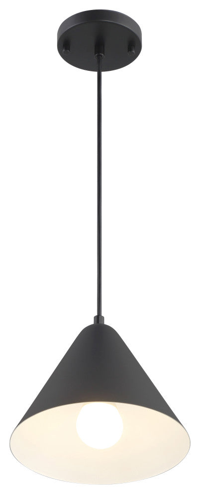 Ford LED Pendant, Replaceable LED, Matte Black, 9.5in