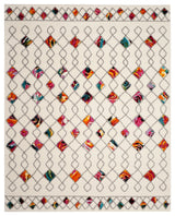 Safavieh Fiesta Shag Collection FSG361 Rug, Cream/Multi, 9'x12'