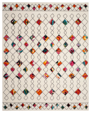 Safavieh Fiesta Shag Collection FSG361 Rug, Cream/Multi, 9'x12'