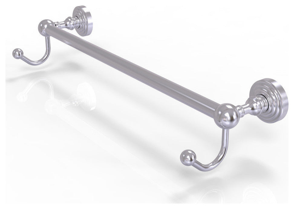 Waverly Place 18" Towel Bar and Integrated Hooks, Satin Chrome