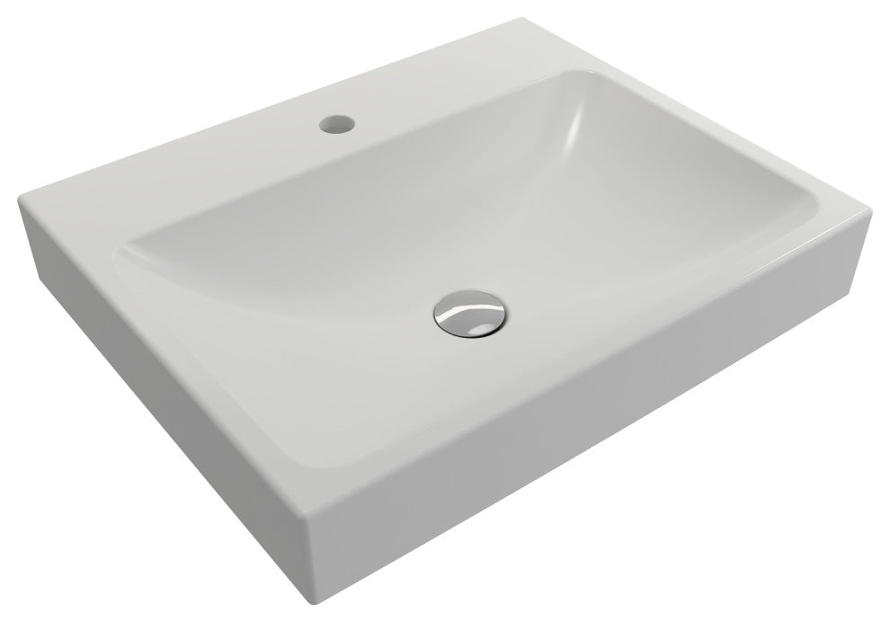 BOCCHI 1077-002-0126 Scala Arch 23.75 Wall-Mounted Fireclay Sink In Matte White